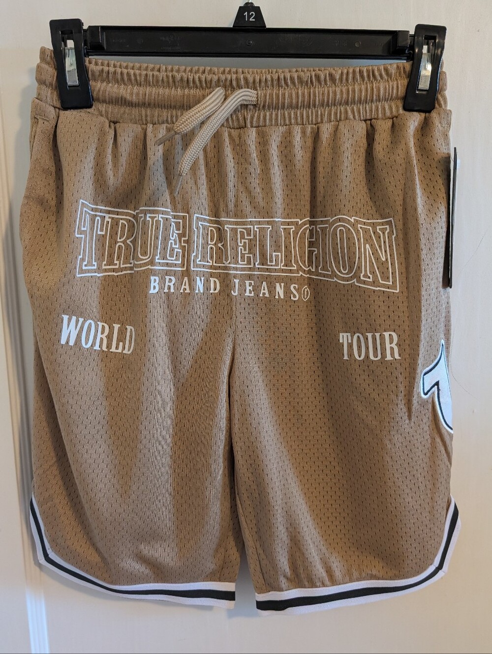True Religion Boys Tan Athletic World Tour Mesh Shorts